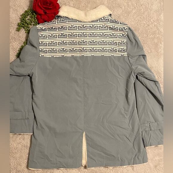 Misslook Fleece Lined Women’s Button Up Jacket Color Blue Size Large - Picture 4 of 4